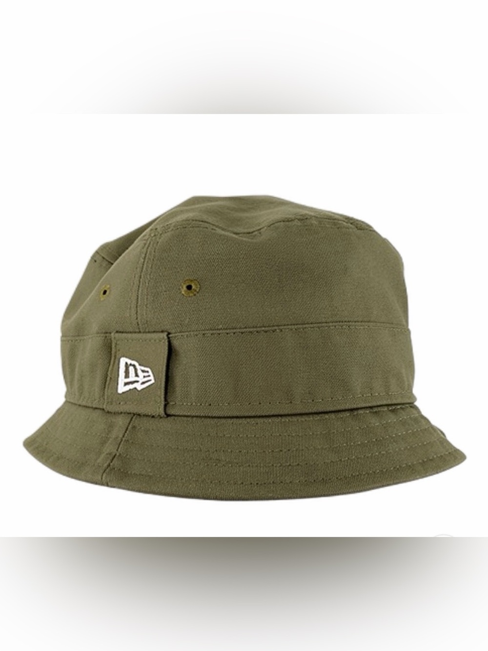 New Era Olive Bucket Hat with Embroidered Logo